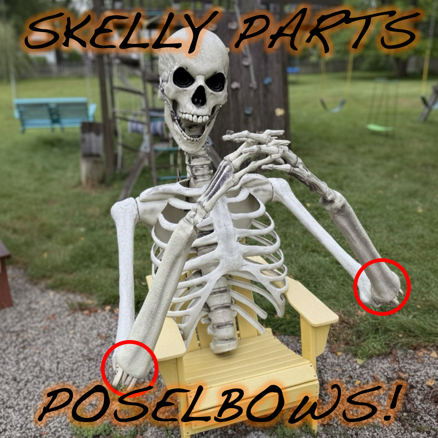 PRE ORDER!!! 12 foot Home Depot Skeleton (Skelly) Poselbows, Posable Elbows with Stainless hardware.