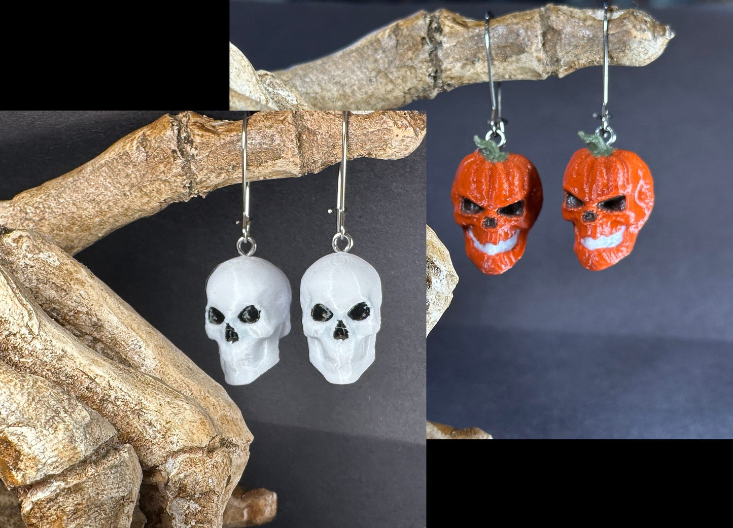 Skelly & Inferno Head Earrings